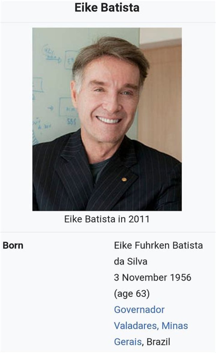 Eike Batista Height, Weight, Net Worth, Age, Birthday, Wikipedia, Who, Nationality, Biography